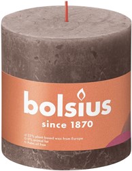 Bolsius rustic pillar candle taupe 10 cm vegan wax mood candle