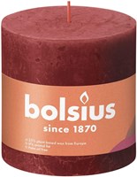 Bolsius rustic pillar candle red 10 cm - decorative home candle