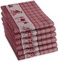 OttoSimon tea towel Dutchie red 60x65 cm set of 6 cotton-2