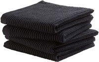 DDDDD dishcloth black cotton cleaning cloth set 4 pieces 30x30cm-2