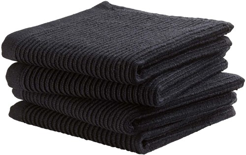 DDDDD dishcloth black cotton cleaning cloth set 4 pieces 30x30cm-2