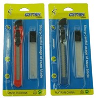ARO houseware utility knife 9mm retractable with spare blades red