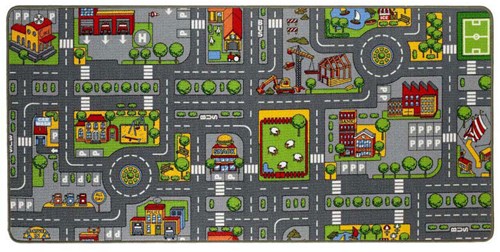 Play mat city traffic rug 95x133cm colorful city map carpet