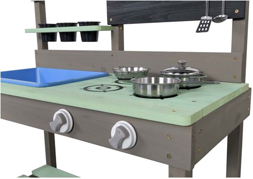SwingKing wooden mud kitchen outdoor toy FSC wood mint green-2