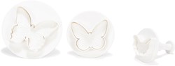 Cookie cutters butterfly plastic white 3-piece set baking fun
