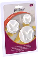 Cookie cutters butterfly plastic white 3-piece set baking fun-2