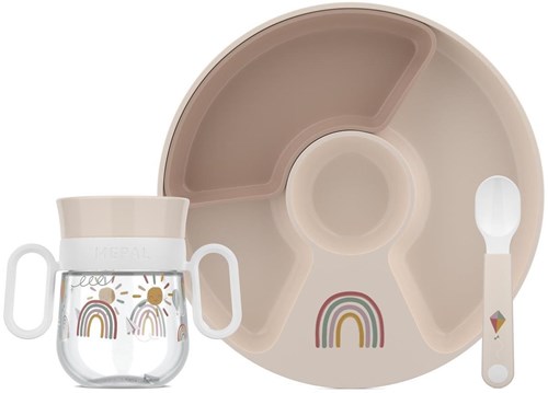 Mepal baby dinnerware Sunshine & Rainbow 3-piece BPA-free colorful