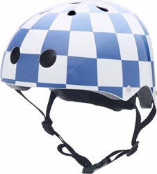 Coconuts kids bike helmet blue-white - safe children's helmet cycling Checkered