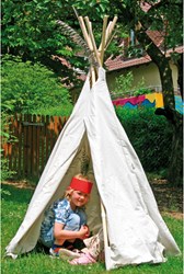 Eduplay tipi tent white - play tent for kids - cotton - 165 cm