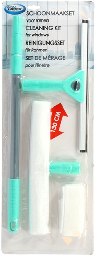Window squeegee with telescopic handle window cleaner 130 cm green cleaning