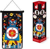 Janod Magnetic Dart Game - Robots - Double-sided dartboard for kids-2