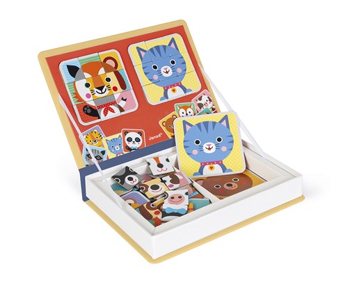 Janod magnetic book - educational toy Mix & Match animals with 72 magnets-3