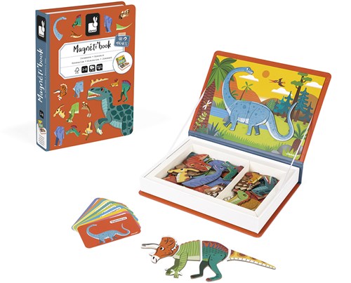 Janod magnetic book dinosaurs - educational toy with magnets for kids-2