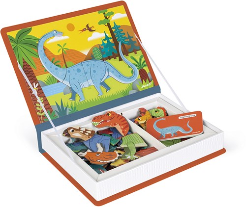 Janod magnetic book dinosaurs - educational toy with magnets for kids-3