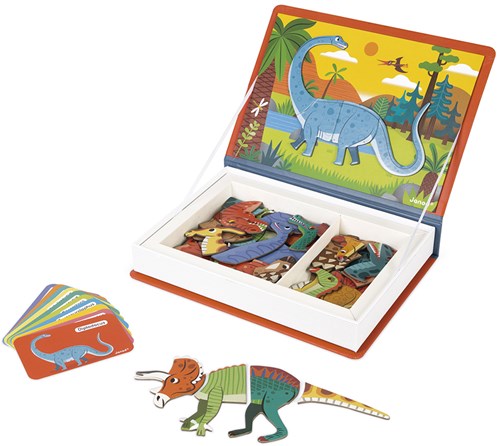 Janod magnetic book dinosaurs - educational toy with magnets for kids