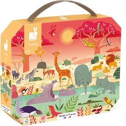 Janod puzzle animal reserve - jigsaw in suitcase 54 pieces
