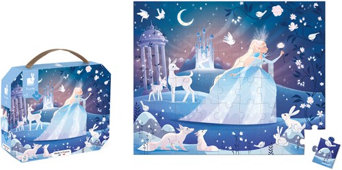 Janod puzzle - Magical winter landscape suitcase - 54 pieces-2