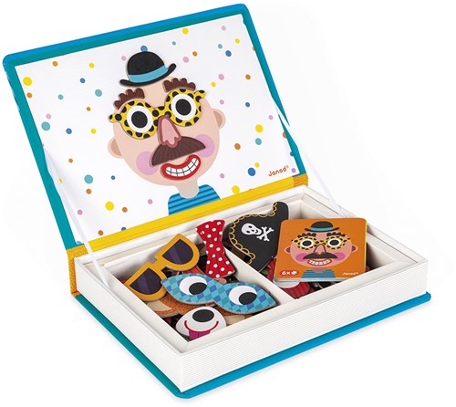 Janod Magnetibook - Magnetic Game Crazy Faces Boys - Creative Toy-3