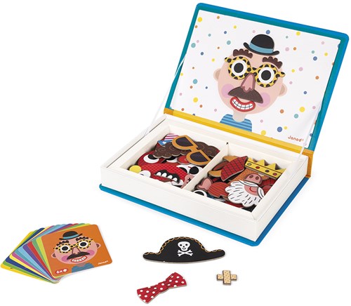 Janod Magnetibook - Magnetic Game Crazy Faces Boys - Creative Toy
