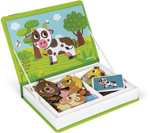 Janod Magnetibook - Educational Magnetic Animal Book with 30 Magnets-3