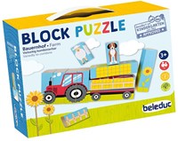 Beleduc block puzzle farm educational toy colorful cardboard-2