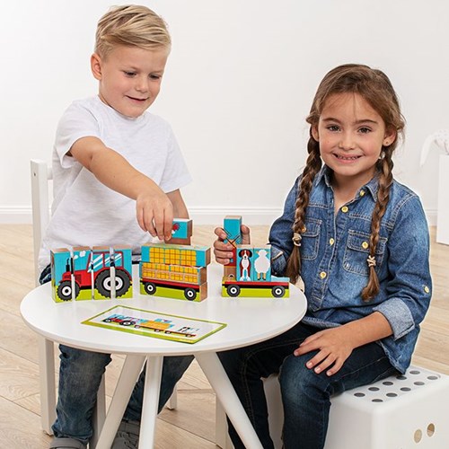 Beleduc block puzzle farm educational toy colorful cardboard-3
