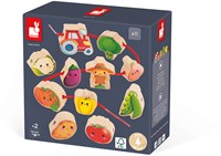 Janod farm toy - wooden lacing beads vegetable garden set for kids