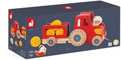 Janod Farm - Wooden Pull-Along Tractor with Animals