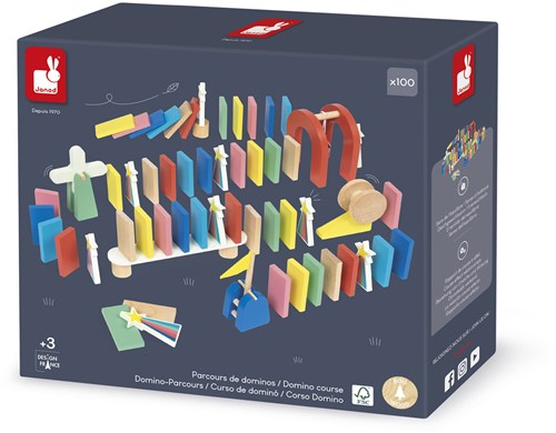 Janod wooden domino course - creative building toy for kids-2
