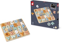 Janod wooden alphabet puzzle Sweet Cocoon - educational toy 26 pieces-2