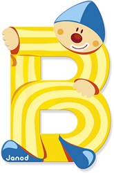 Janod wooden letter B clown - magnetic toy decoration