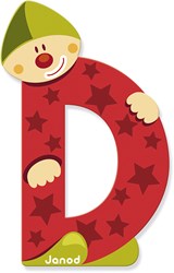 Janod wooden letter D clown - educational toy decoration