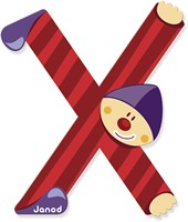 Janod wooden letter X - Clown decoration for kids room