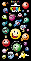 Stickers Cool Faces sticker sheet multicolor decoration paper kids