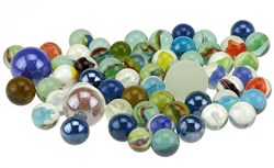 Knikker pondje marbles glass multi color toy action set