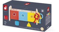 Janod shape sorter with keys - educational wooden toy-3