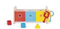 Janod shape sorter with keys - educational wooden toy