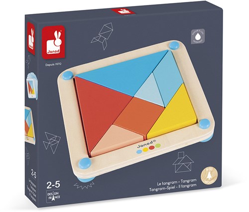 Janod tangram wooden educational toy - colorful puzzle for kids-2