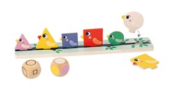Janod educational toy - sorting birds by color, size and shape - wooden game