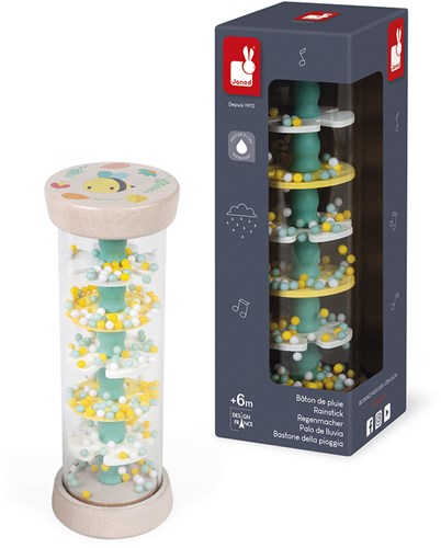 Janod Pure - Rainmaker wooden musical toy for babies and toddlers-2