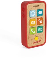 Janod wooden toy phone with sound - interactive kids toy