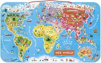 Janod Magnetic Board world map - Educational wooden toy English-3
