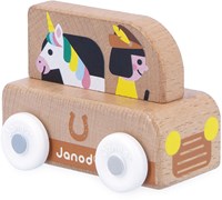 Janod wooden unicorn bus - fantasy toy for children-2