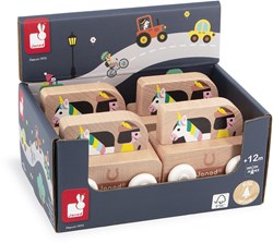 Janod wooden unicorn bus - fantasy toy for children