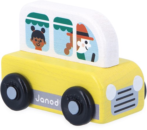 Janod wooden van - Crossroads yellow van - FSC wood - stimulates imagination-2