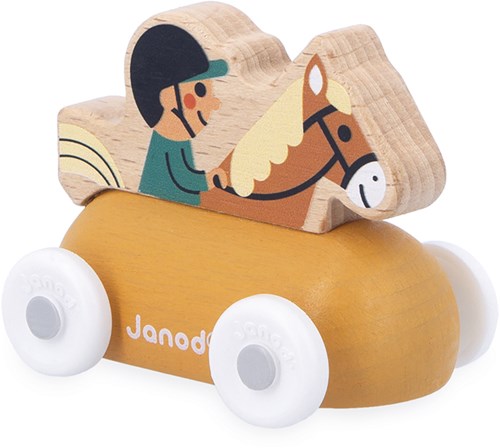 Janod wooden rider carriage - Crossroads horse rider - FSC toy-2