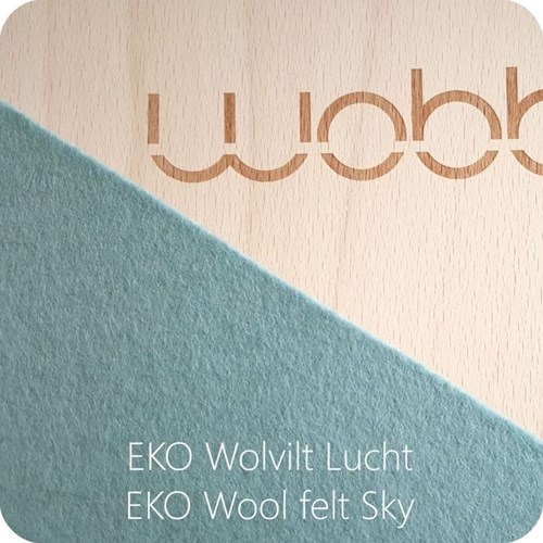 Wobbel balance board Starter with felt Sky blue FSC wood toy-3