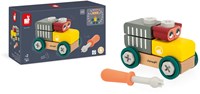 Janod Brico'Kids - Wooden building wagon with bear and blocks - Educational toy-2