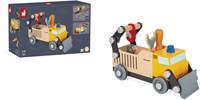 Janod wooden truck construction vehicle Brico Kids - toy road worker-3