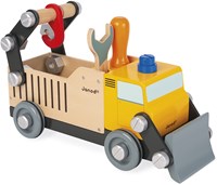 Janod wooden truck construction vehicle Brico Kids - toy road worker